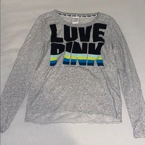 PINK grey long sleeve shirt